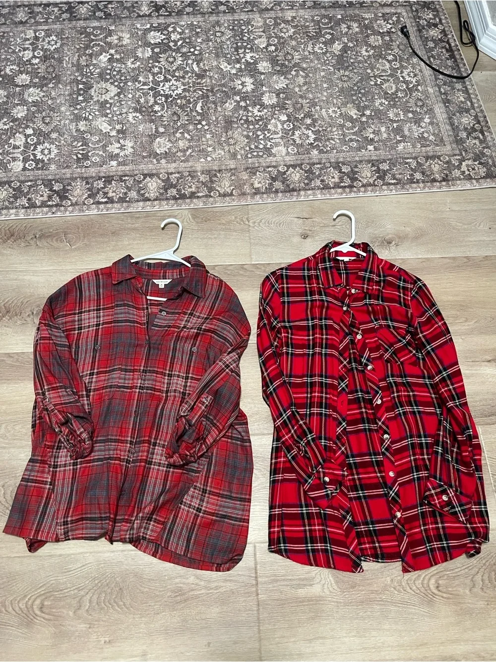 Bundle Max Studio Red Plaid Button-Down Flannels
